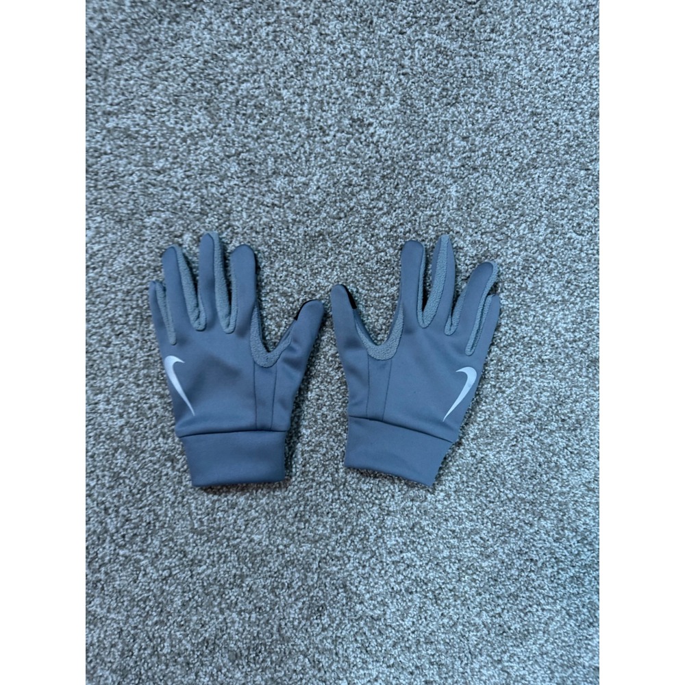 Nike Womens Gray Reflective Running Gloves Touch Screen Compatible Sportswear